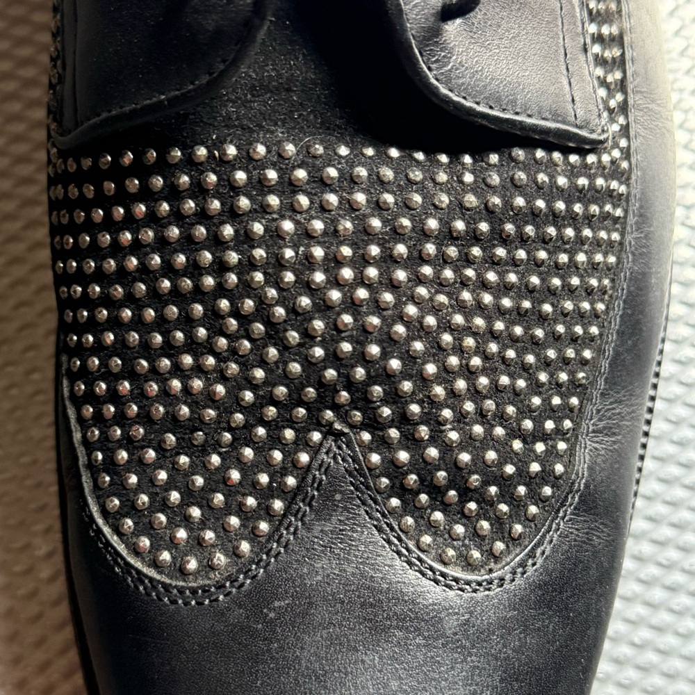 Jimmy Choo black studded wingtip shoes - Picture 7 of 8
